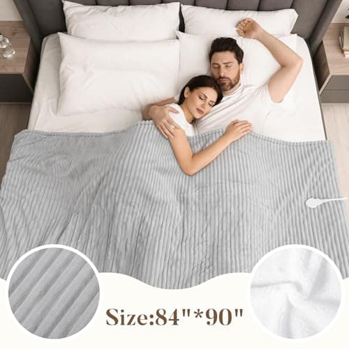 Electric Heated Blanket Queen Size, Fast Heating Soft Flannel Heated Blanket 84x90 inch with 8H Timer, 6 Heating Levels, Machine Washable, ETL & FCC Certified (Grey) 6