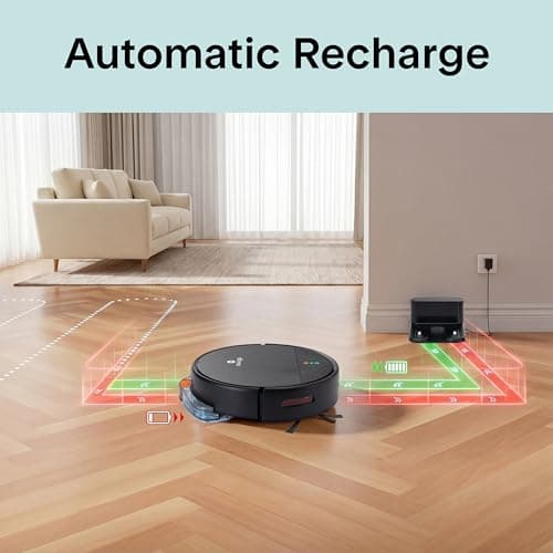 SereneLife Automatic Robot Vacuum Cleaner and Mop Combo, App Control, 3 Cleaning Modes, Smart Anti-Fall Sensors, Self-Charging, High Suction Ideal for Pet Hair, Carpet and Hard Floors, Black 5