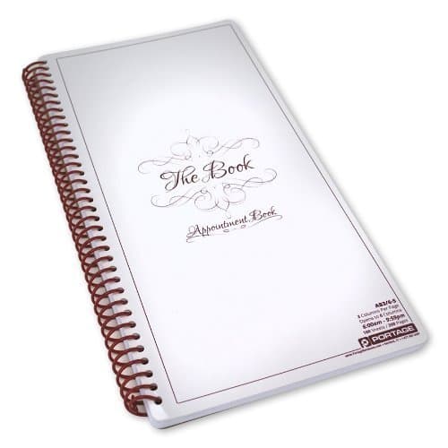 Portage Notebooks Appointment Book – Large 7" x 13.5" Undated Planner for Daily Scheduling - 3 Column Professional Daily Planner Undated for Office, Home, or Salon Use 9
