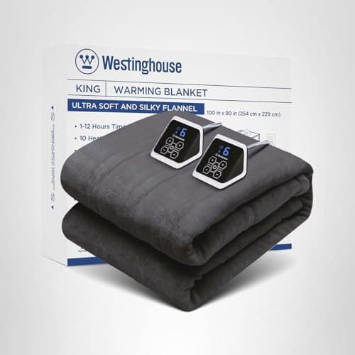 Westinghouse King Size Electric Heating Blanket, 10 Levels, Auto Shut Off, Fast Heating, Machine Washable (King, 100x90 Inches, Charcoal) 8