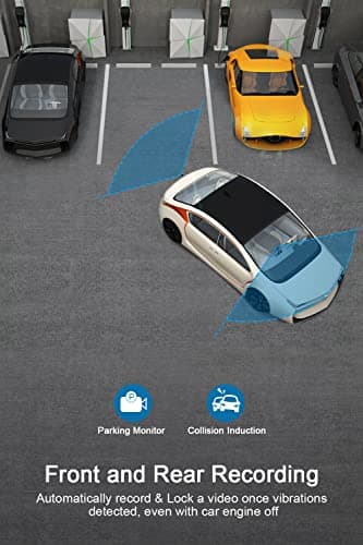 Dash Cam Front and Rear CHORTAU Dual Dash Cam 3 inch Dashboard Camera Full HD 170° Wide Angle Backup Camera with Night Vision WDR G-Sensor Parking Monitor Loop Recording Motion Detection 5