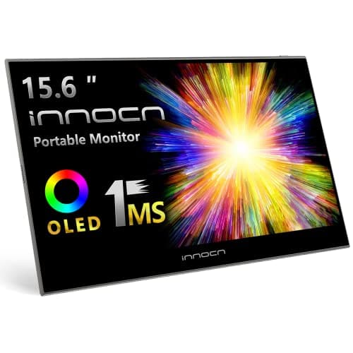 INNOCN 15.6" OLED Portable Monitor Full HD 1080P 100% DCI-P3 1MS 100000:1 USB Computer Mini HDMI Travel Monitor Photo Video Editing Second Ultra Slim for Laptop, Gaming Console