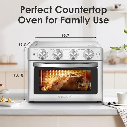 Geek Chef 25 QT Extra Large Air Fryer, Convection Toaster Oven with 6 Slice Toast, Bake, Roast, Pizza, Stainless Steel 5