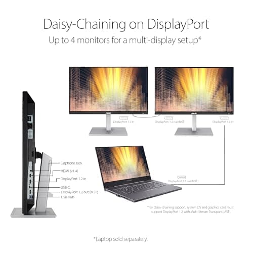 ASUS ProArt Display PA247CV 24-inch Monitor – IPS, Full HD (1920 x 1080), 100% sRGB, 100% Rec. 709, Color Accuracy ΔE < 2, Calman Verified, USB-C, Compatible with Laptop & Mac Monitor 7