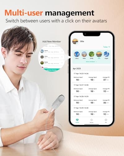 HealthTree Pulse Oximeter Rechargeable Fingertip Pulse Ox, Handheld Pulse Oximeter, Finger Blood Oxygen Saturation Monitor with SpO2 & Pulse Rate, Portable Oxygen Meter Finger for Adults 8