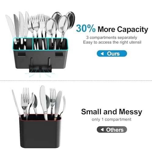 GSlife Small Dish Drying Rack for Kitchen Counter with Drainboard - Compact Dish Drainer for RV, Camper and Apartment, Rust-Resistant Wire Rack with Utensil Holder, 15"L x 10"W, Black 6