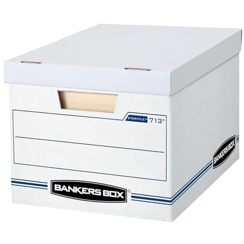 Bankers Box 6-Pack Basic Duty File Storage Boxes with Lids, Letter/Legal, STOR/FILE, (0071303)