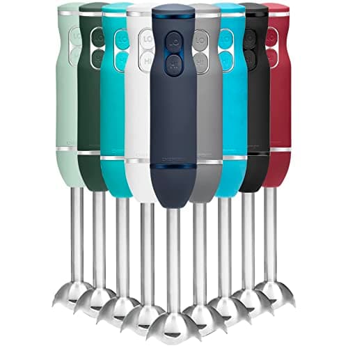 Chefman Immersion Stick Hand Blender with Stainless Steel Blades, Powerful Electric Ice Crushing 2-Speed Control Handheld Food Mixer, Purees, Smoothies, Shakes, Sauces & Soups, Midnight Blue