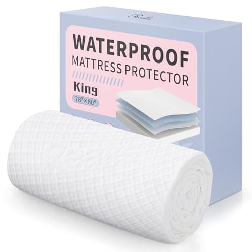 King Size Waterproof Mattress Protector Fitted Mattress Pad Cover with Deep Pocket Up to 18'' 6