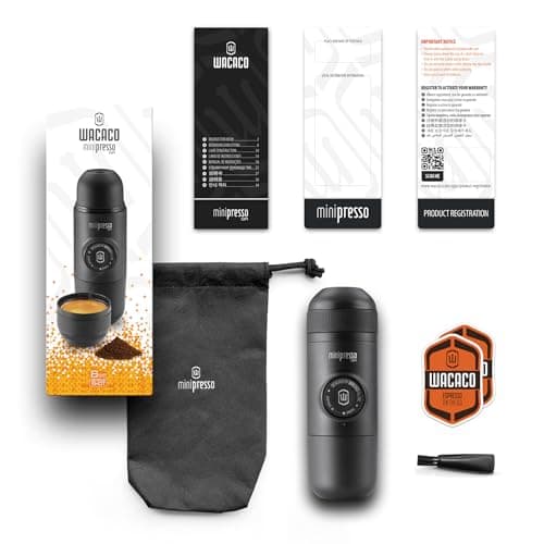 WACACO Minipresso GR, Portable Espresso Machine, Compatible Ground Coffee, Hand Coffee Make, Travel Gadgets, Manually Operated, Perfect for Camping 9