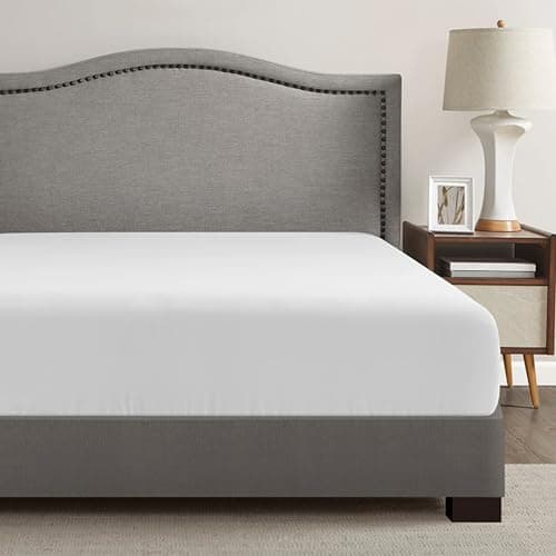 Comfort Spaces Coolmax Moisture Wicking Fitted Sheet ONLY Super Soft, Fade Resistant, All Elastic Deep Pocket Fits Up to 16" Mattress - Warm Weather Cooling Sheets for Night Sweats, King, White