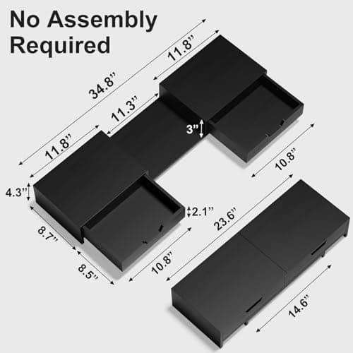 Epesoware Computer Monitor Stand Riser with 2 Storage Drawers for Desk, Premium Bamboo Monitor Shelf for Laptop Computer iMac, No Assembly Required, Black 7