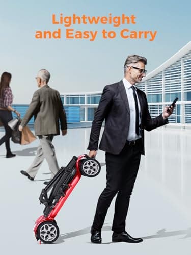 ENGWE Electric Powered Mobility Scooter, 43.2Lbs Lightweight Folding Mobility Scooters for Adults Seniors, 24Miles Long Travel w/Removable 240WH*2 Lithium Batteries and Basket, Charger (Blue) 8