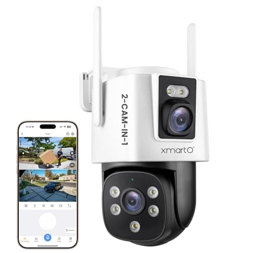 xmartO [Dual-CAM 180+° FOV] 6MP 2-in-1 WiFi 6 Home Security Camera with AI Tracking, Pan Tilt Zoom, 5G Dual Band, Bluetooth Easy Setup (Standalone & Groupable CAM)