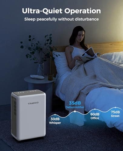 2000 Sq.ft Dehumidifier for Basement, Trazico 30 Pint Dehumidifiers for Home Large Room Bedroom Bathroom with Drain Hose, Intelligent Humidity Control, 3 Modes, 24H Timer, Auto Defrost, Grey 6