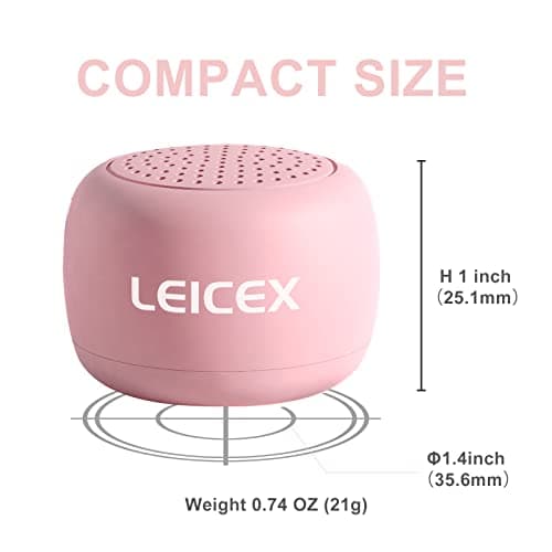 LEICEX Mini Wireless Bluetooth Speaker with Bluetooth 5.0 - Perfect for Travel & Outdoor Sound (Pink) 7