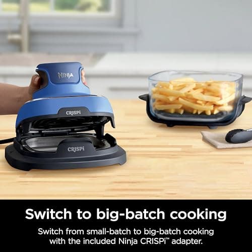 Ninja Crispi 5-in-1 Portable Glass Air Fryer Cooking System, 1500W, 6-Cup, 4-Quart & 2.5-Quart TempWare Containers With Lids, Microwave, Freezer & Dishwasher Safe, Blue, FN103CO 12