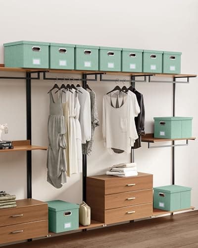 Oterri File Organizer, File Box, File Cabinet for Letter File Folder Storage, Portable Storage Bins with Lids for Office/Decor/Home,Document Organizer, 1 Pack,Green-Box Only 7