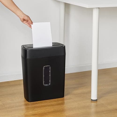 Amazon Basics 12-Sheet Cross-Cut Paper and Credit Card Shredder with Overheat Protection, Black (New Model) 6