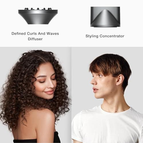 TORRAS Stream High Speed Hair Dryer, Arctic White, 1600W, Hair Care Mode, 200 Millions Ionic Technology, 3 Speeds & 3 Heat Levels, with Concentrator & Diffuser 8