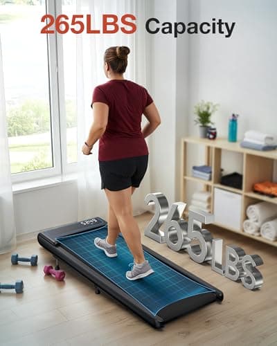 WELLFIT 10% Incline Walking Pad, 2.5HP 4MPH 265 lb+ Capacity Treadmills for Home, Smart Treadmill with Mute Remote and APP Control for Small Space, No Assemble 5