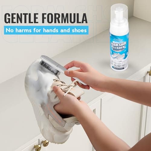 LANBEIDE Shoe Cleaner, Shoe Cleaning Kit-6.76 Oz Sneaker Cleaner with Brush and Towel, White Shoe Cleaner Works on Leather, Knit, Canvas, Suede, PU, Fabric, Boots 7