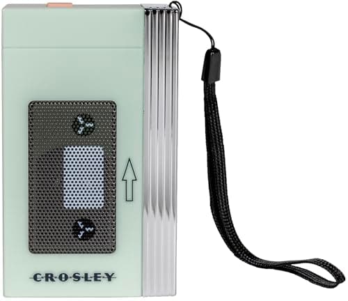 Crosley CR3047A-MT Mini Retro 80's Portable Bluetooth Speaker, Wireless with Microphone, Vintage, Mint
