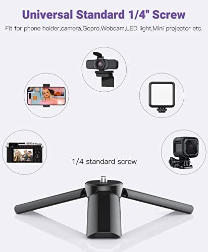Anozer Mini Tripod with Universal Phone Holder & Cold Shoe, Lightweight Phone Stand & Camera Tripod, Compatible with iPhone 14 Pro Max/14 Pro, GoPro, Webcam, Mini Projector 5