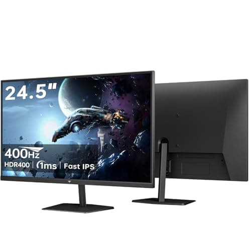 KTC 24.5 inch 400Hz 240Hz Gaming Monitor | Fast IPS 1ms | FHD 1080P Monitor | HDR 400 128% sRGB | HDMI x2, DP x2 |Tilt Adjustability Silver-Gray VESA 360Hz Monitors H25X7 9