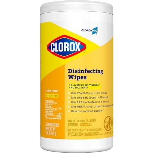 CloroxPro Clorox Disinfecting Wipes, Lemon Fresh, 75 Count (Package May Vary) 13