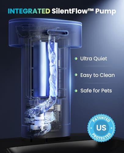 oneisall Wireless Cat Water Fountain: 74oz/2.2L Cordless Pet Water Fountains, 4000mAh Battery Operated Ultra-Quiet Integrated SilentFlow™ Pump for Cats Indoor, Automatic Cat Water Dispenser, BPA-Free 8