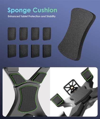 6amLifestyle iPad Tripod Mount Adapter with 360° Rotatable Ball Head, iPad Holder for Tripod, Fits 5" to 11" Tablets for Video Recording, Compatible with Mini, Air, Pro 9.7/10.5/11 6