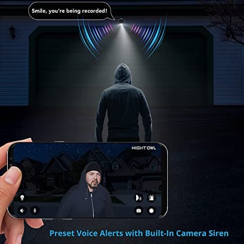 Night Owl Wi-Fi IP 4K HD Indoor/Outdoor Dual Spotlight Camera with 2-Way Audio, Preset Voice Alerts & Built-in Camera Siren, B09LRKTQKT 7