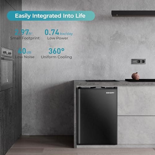 EUHOMY Upright freezer, 3.0Cubic Feet, Single Door Compact Mini Freezer with Reversible Door,Small freezer for Home/Dorms/Apartment/Office, Black 8