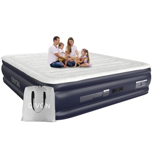 King Air Mattress With Built In Pump,18''Raised Blow Up Mattress 2 Mins Self-Inflation/Deflation,Upgraded Thicker Inflatable Mattress，Air Bed with Storage Bag for Guests,Home，Camping，750 lbs Max