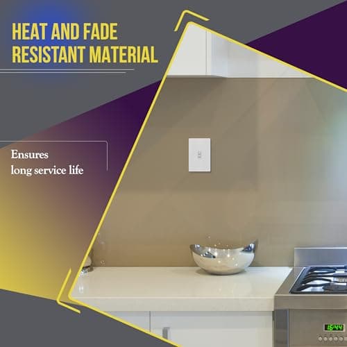 ENERLITES Toggle Light Switch, Single Pole, 15A 120-277V, Grounding Screw, Residential Grade, UL Listed, 88115-W-10PCS, White (10 Pack), 10 Count 5