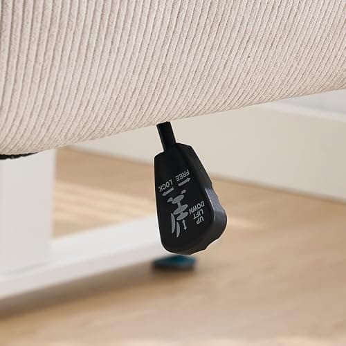 Stripes Velvet Home Office Desk Chair, Accent Upholstered Modern Height Adjustable Swivel Chair with Wheels,Ergonomic Task Chair for Living Room,Bedroom,Vanity,Study,Office（Cream） 7