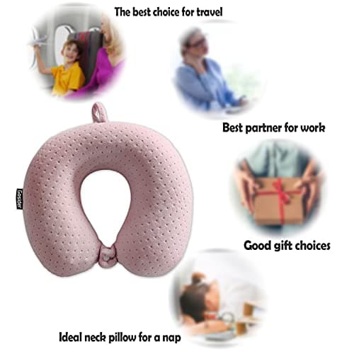 Gosider Neck Pillows for Sleeping Travel Pink Travel Pillow Comfortable U Shape Memory Foam Pillows Neck and Head Support Portable Travel Neck Pillow Suitable for Planes, Trains, Self-Driving Cars 5