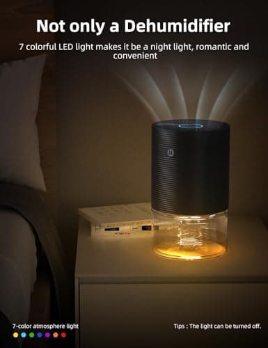 SANVINDER Dehumidifiers for Home, 25oz Dehumidifier for Bedroom with Auto-off, Ultra Quiet Energy Saving for Bathroom Closet Wardrobe Office RV (285sq.ft) 5