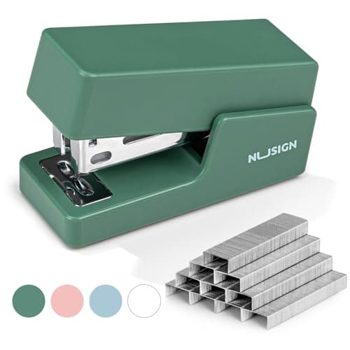 NUSIGN Mini Stapler with 830 Staples, Small Cute Desk Staplers, 25 Sheet Capacity, Green