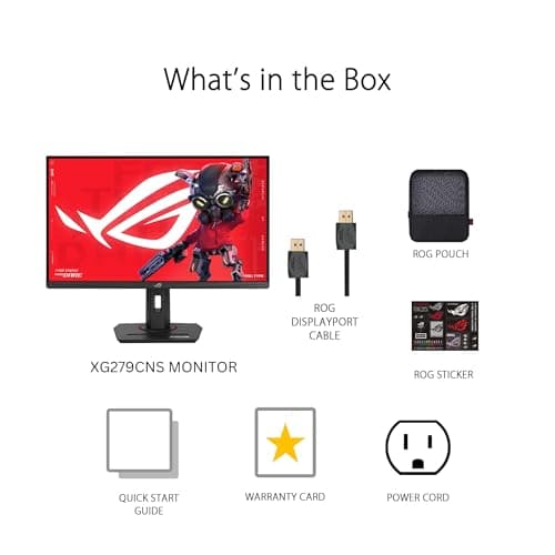 ASUS ROG Strix 27” 1080P USB-C Gaming Monitor (XG279CNS) - Full HD, IPS, 380Hz, 0.3ms, Extreme Low Motion Blur Sync, DisplayHDR™ 400, Tripod Socket, DisplayWidget Center, 3 yr Warranty 8