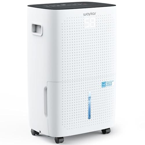 Waykar 150 Pints 7,000 Sq. Ft Energy Star Dehumidifier with Drain Hose for Commercial and Industrial Large Rooms, Home, Basements, Storages, Warehouses and Bedrooms