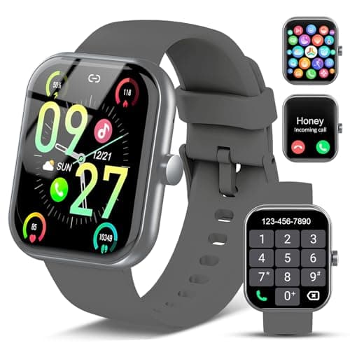 Smart Watch for Men Women, 1.96" Fitness Tracker Running Watch (Answer/Make Call), IP68 Waterproof, Pedometer, Sleep/Step/Heart Rate Monitor/Activity, 110+ Sport Modes Smartwatch for Adroid iOS Phone