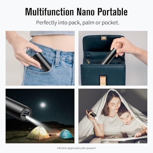 SIXTHGU Portable Charger, 5000mAh Mini Power Bank, S03 2-Pack Pocket Size Fast Charging USB-C (in&Out), PowerNano, Compatible with iPhone Series, Android Phone and More 7