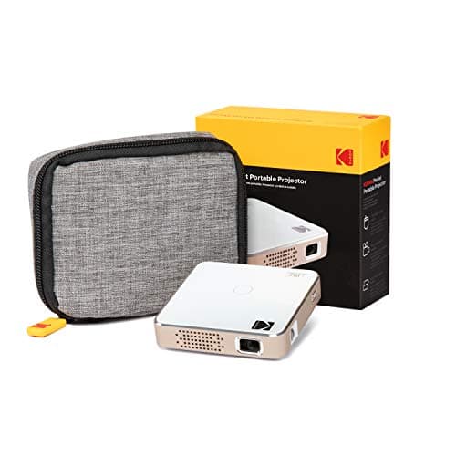 KODAK Ultra Mini Portable Projector | HD LED DLP Rechargeable Pico Projector - 100” Display - Includes Soft Case