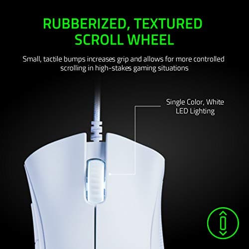 Razer DeathAdder Essential Gaming Mouse: 6400 DPI Optical Sensor - 5 Programmable Buttons - Mechanical Switches - Rubber Side Grips - Mercury White 6
