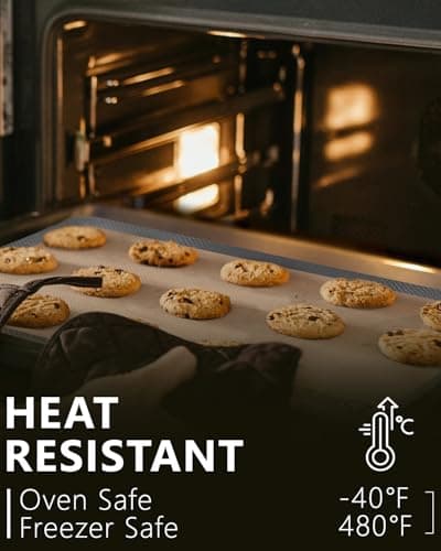 Silicone Baking Mat, Sopito Food Safe Silicone Baking Sheet, Heat Proof 480℉ Cooking Mat, Length 16.5 in Width 11.6 in, 2 PCS-Grey 6