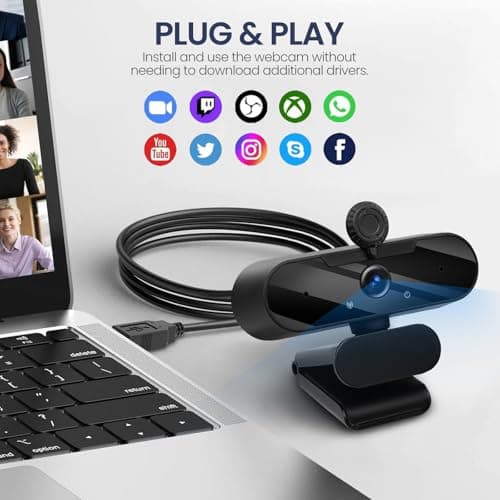 MTORED Full HD 1080P Webcam with Built-in Microphone, Rotatable Tripod 4