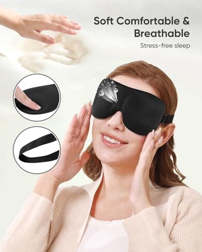 LKY DIGITAL Sleep Mask for Side Sleeper 3 Pack, Blackout 3D Eye Mask for Sleeping, Night Blindfold for Men Women 7