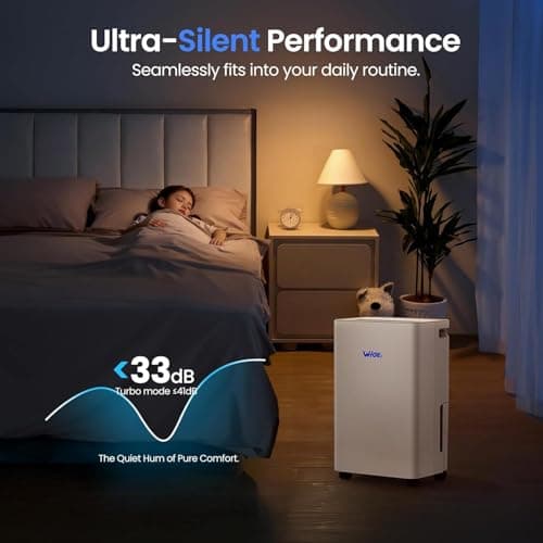 WHOY Dehumidifier for Home, 2500-3000 Sq Ft, 30 Pints Max. Smart Compressor, Smart App-Controlled Humidity, With Drain Hose, Child Lock, Idea for Bedrooms, Laundry, Basements 7